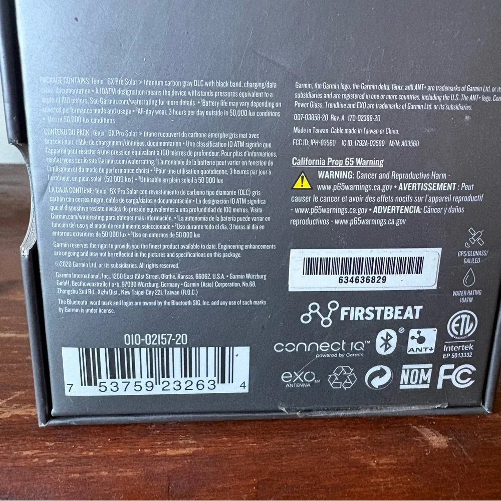 Garmin Fenix 6X Pro Solar in Carbon Gray w/ Black Band - Picture 3 of 6